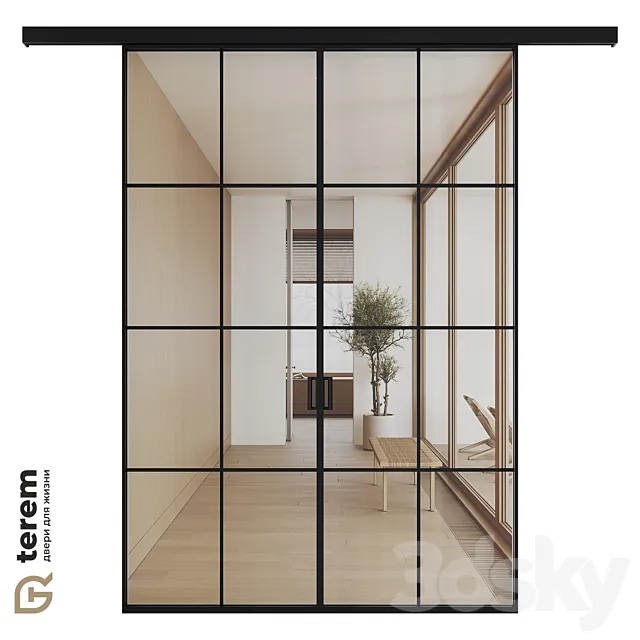 Interior door factory “Terem”: sliding partitions Meta 08.12 3D Model