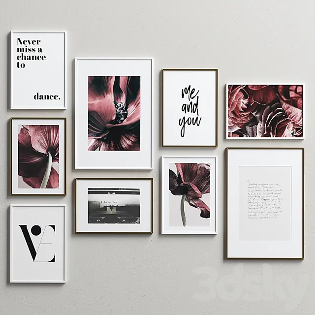 Interior Picture Frames Set-5 3D Model