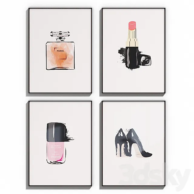 InteriorsHome Poster Set 49 3D Model