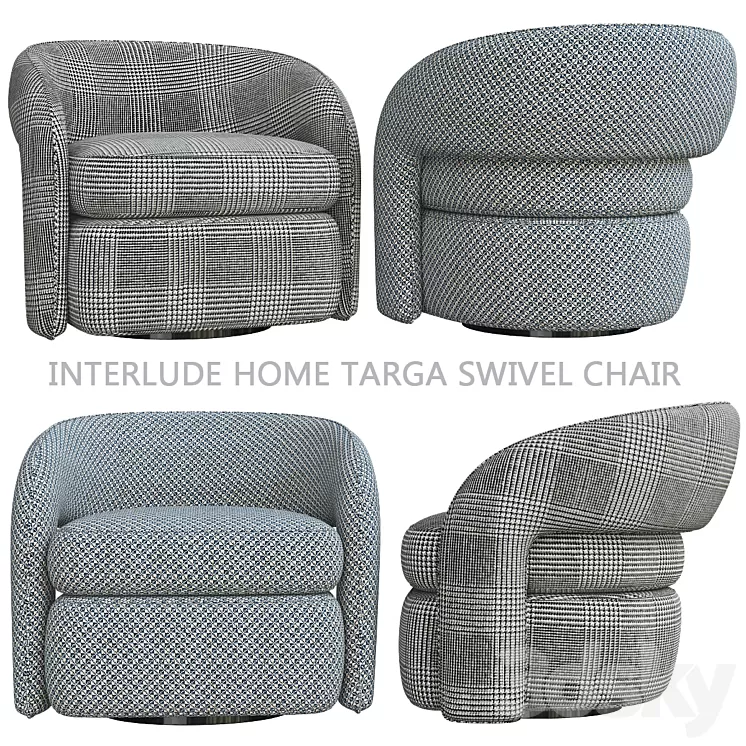 Interlude Home Targa Swivel Chair 3D Model