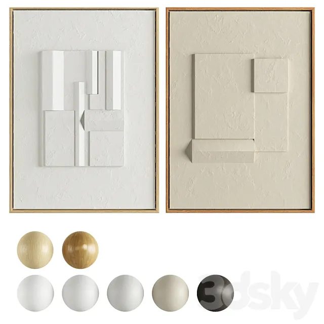 Iolastudios – Plaster Painted Relief Artwork 04 3DModel