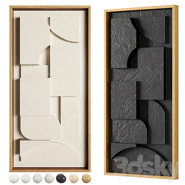 IOLAstudios - Plaster Painted Relief Artwork 09 3D Model