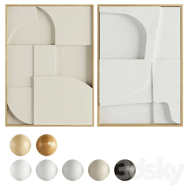 Iolastudios - Plaster Painted Relief Artwork 3D Model