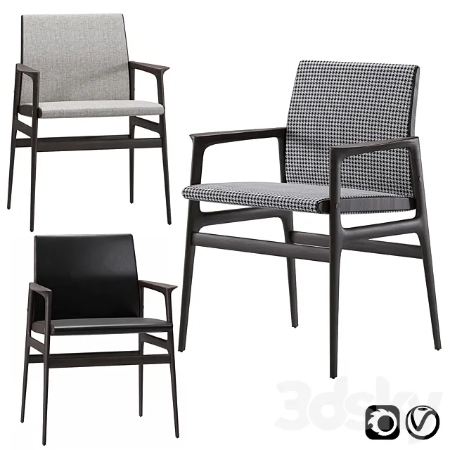 Ipanema chair by Poliform 3D Model