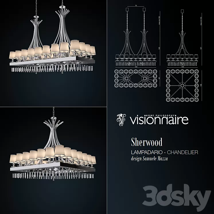 Ipe Cavalli / Sherwood Chandelier 3D Model