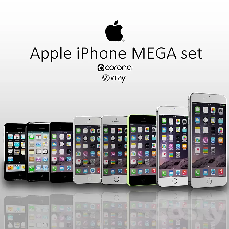 Iphone mega set 3D Model
