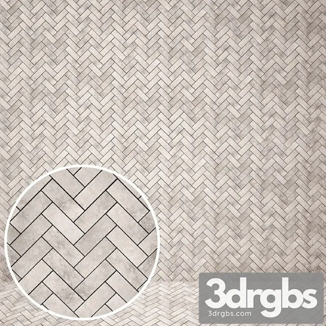 Iris cube mosaic chevron white 3D Model Free