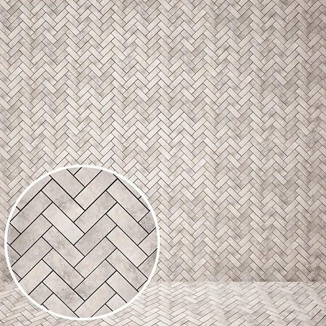 IRIS Cube Mosaic Chevron white 3DModel