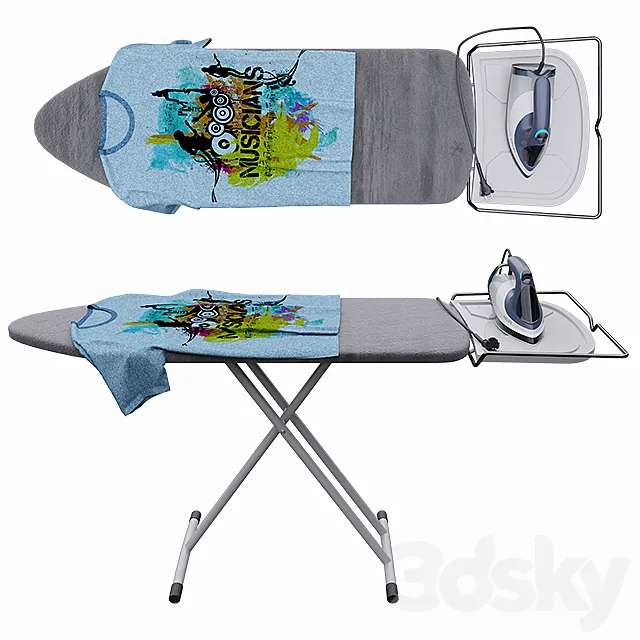 iron and ironing board 3DModel