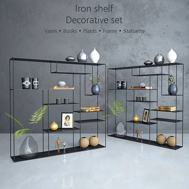 Iron shelf with decorative set Free Download