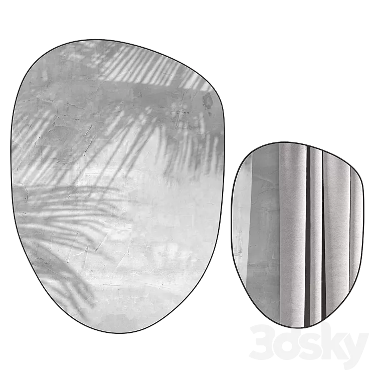 Irregular-shaped mirror Zara Home 3D Model Free