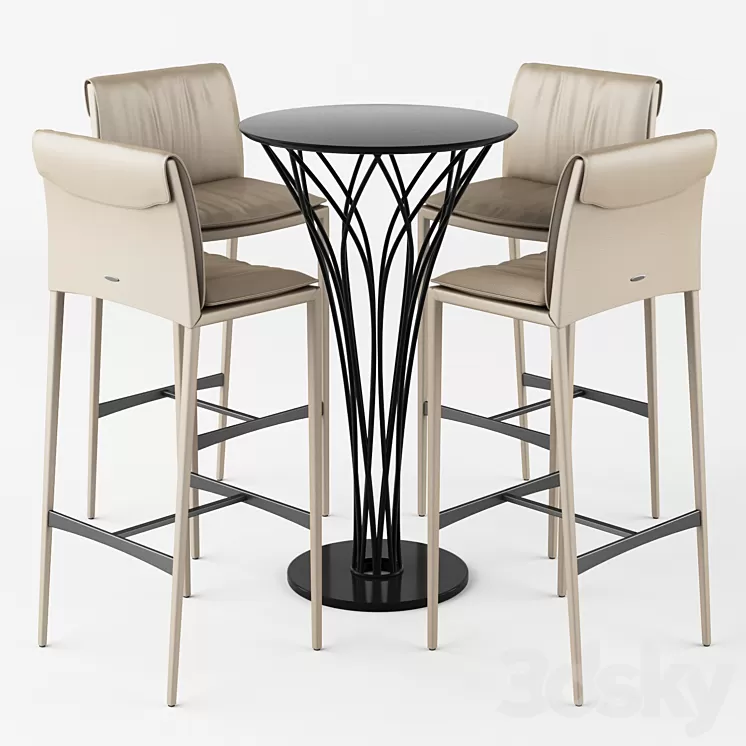 Isabel ML Stool Cattelan Italia 3D Model