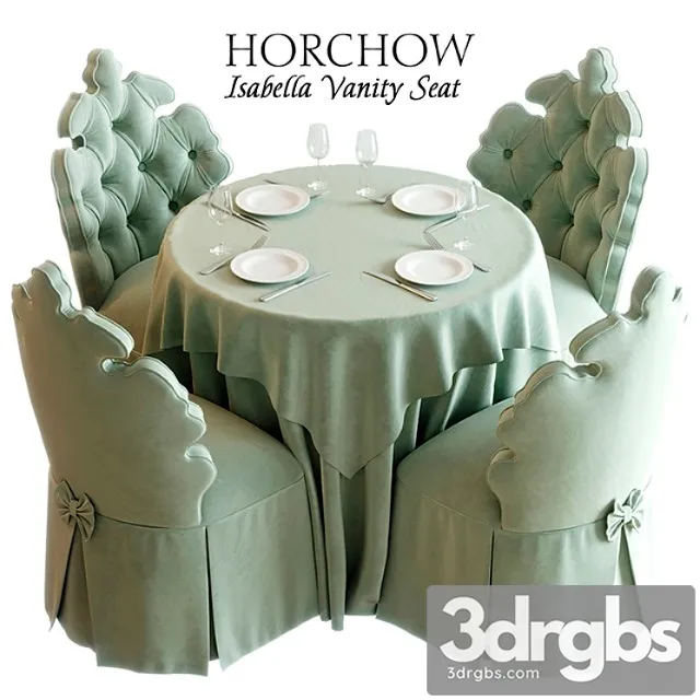 Isabella vanity seat 2 3D Model Free