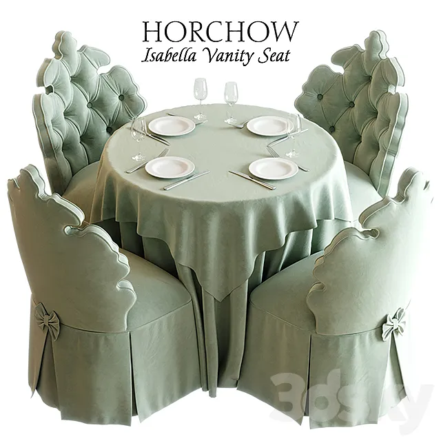 Isabella Vanity Seat 3D Model