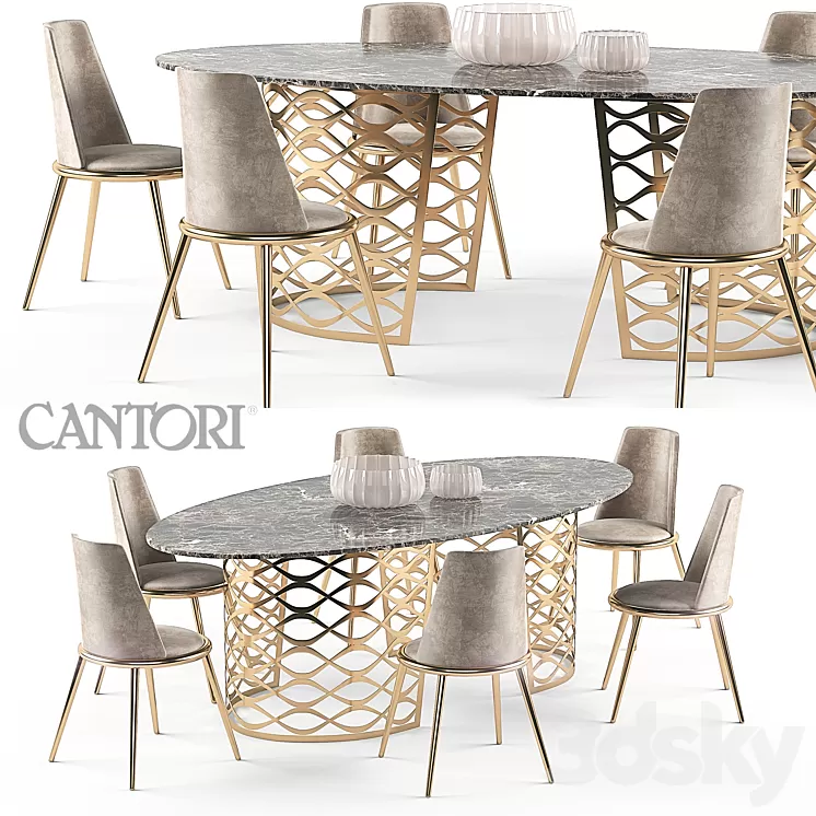 Isidoro table Aurora chair set