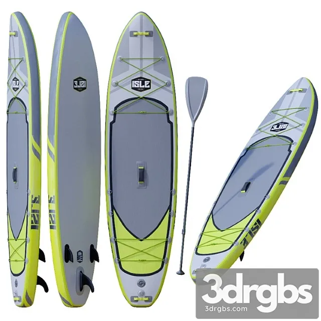 Isle explorer inflatable paddle board package 3D Model Free