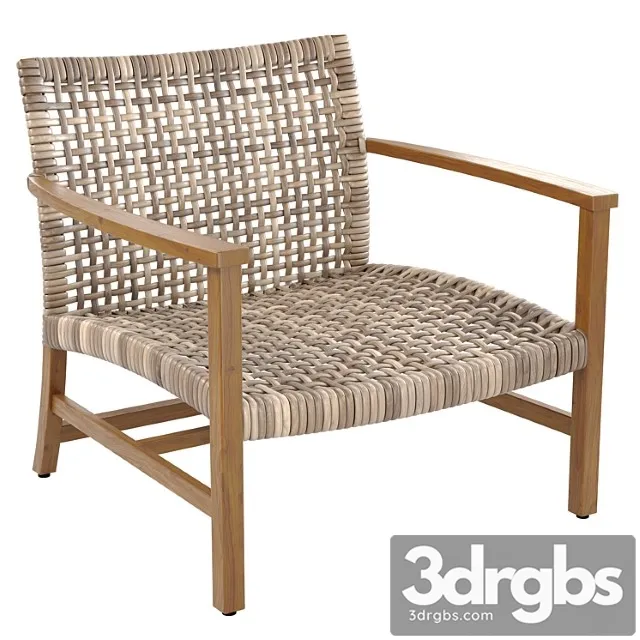 Isola Lounge Chair In Natural Finish 3D Model Free