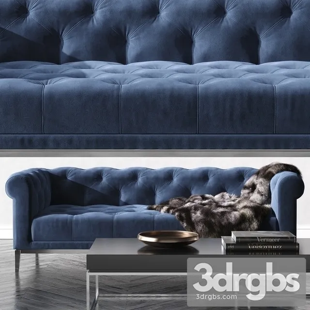 Italia Chesterfield Fabric Sofa 3D Model Free