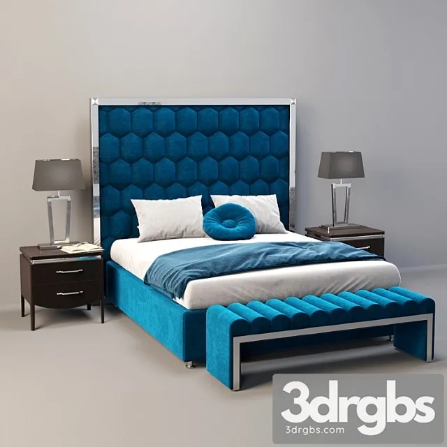 Italian bedroom night 7 dv home collection 2 3D Model Free