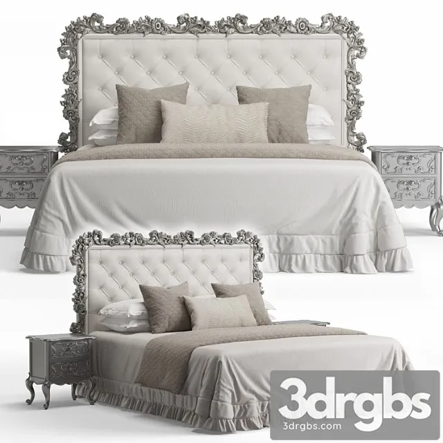Italian Carved Bed 3D Model Free