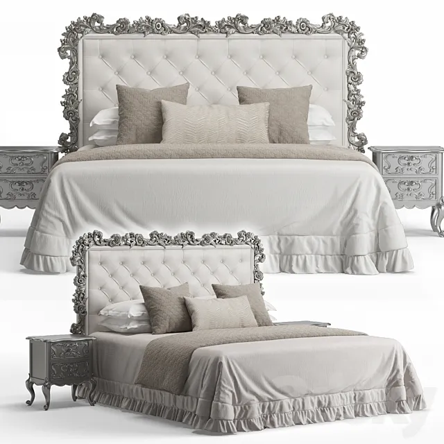 Italian Carved Bed 3D Model