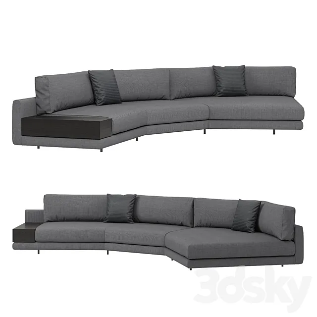 Italian corner sofa Argo from MisuraEmme with a table 3DModel