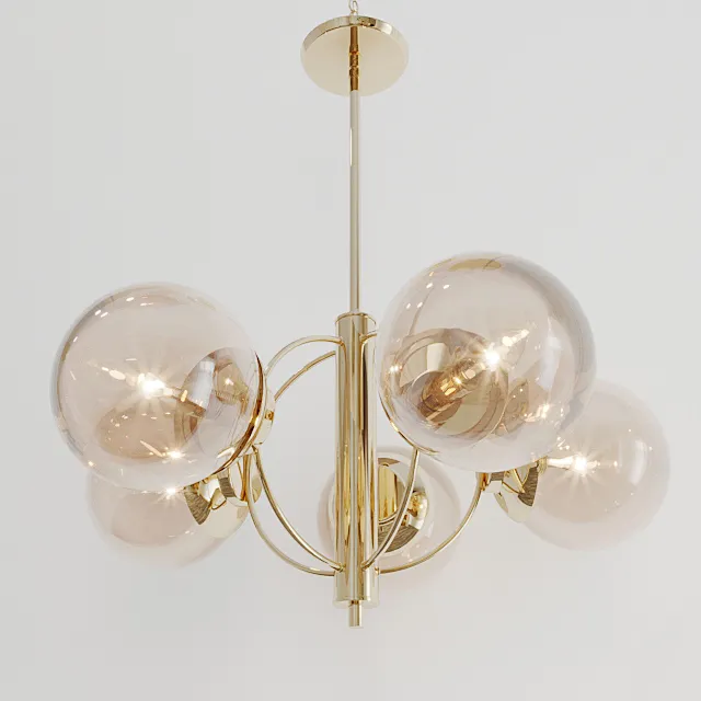 Italian Five Globe Chandelier 3DModel