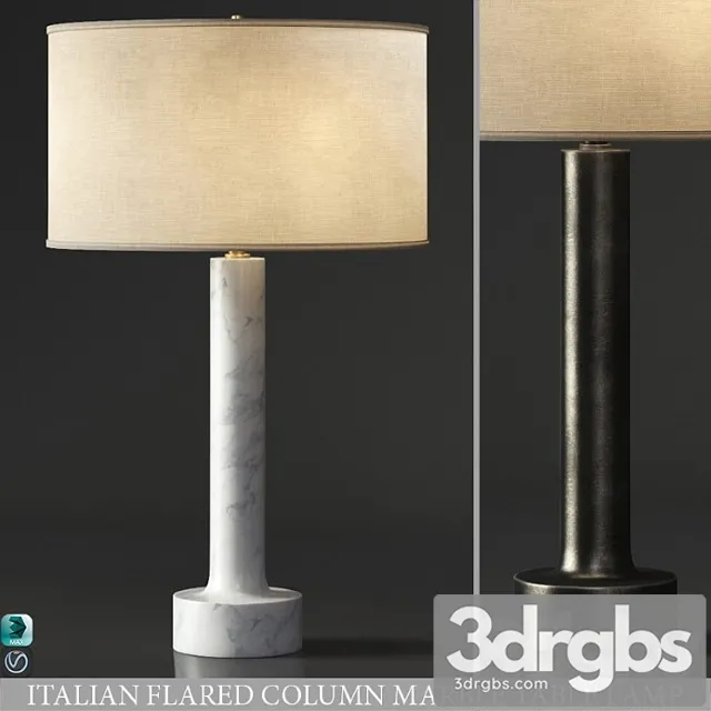 Italian flared column marble table lamp 3D Model Free