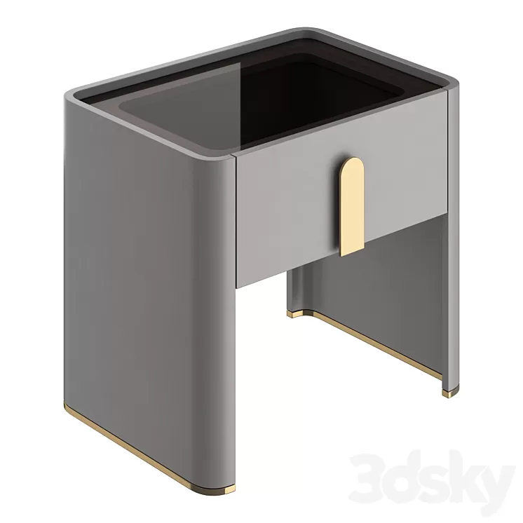 Italian light luxury bedroom bedside table 3D Model Free