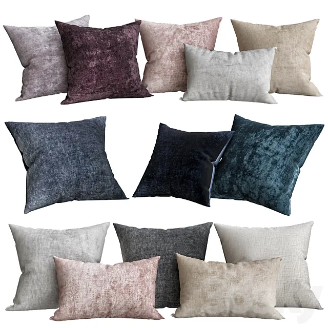 Italian Lustrous Velvet Pillow Cover - Lumbar 3D Model