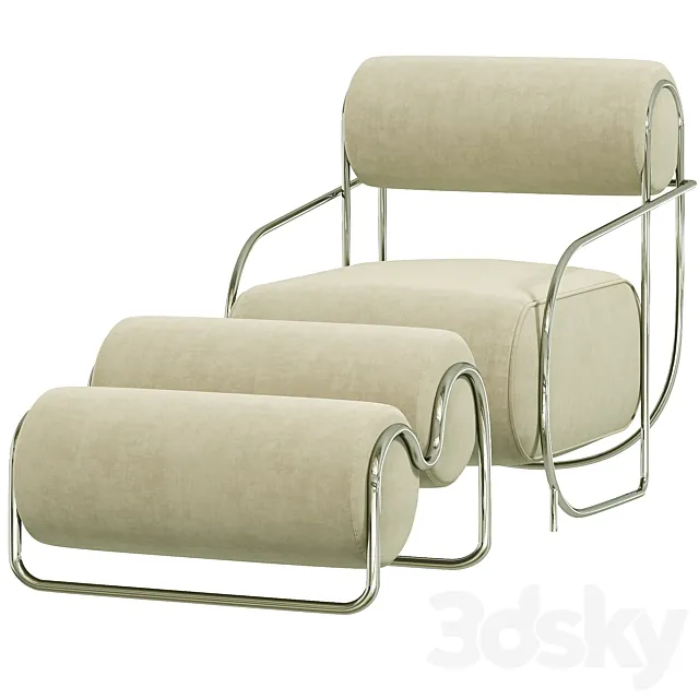 Italian luxury relax chair 3D Model