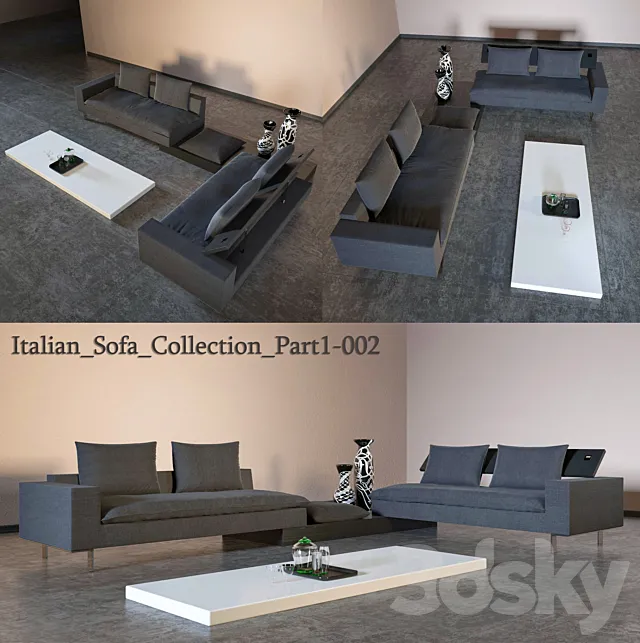 Italian Sectional Sofa Collection Part1 3D Model