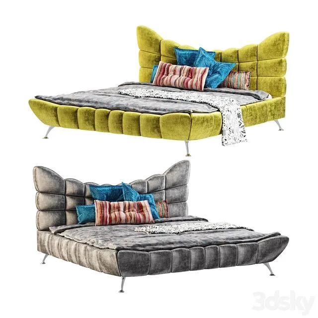 Italian stylish modern Cloud 7 bed by Bretz 3D Model