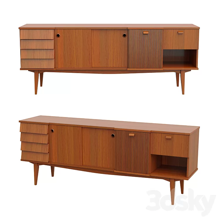 Italian vintage chest of drawers 3D Model