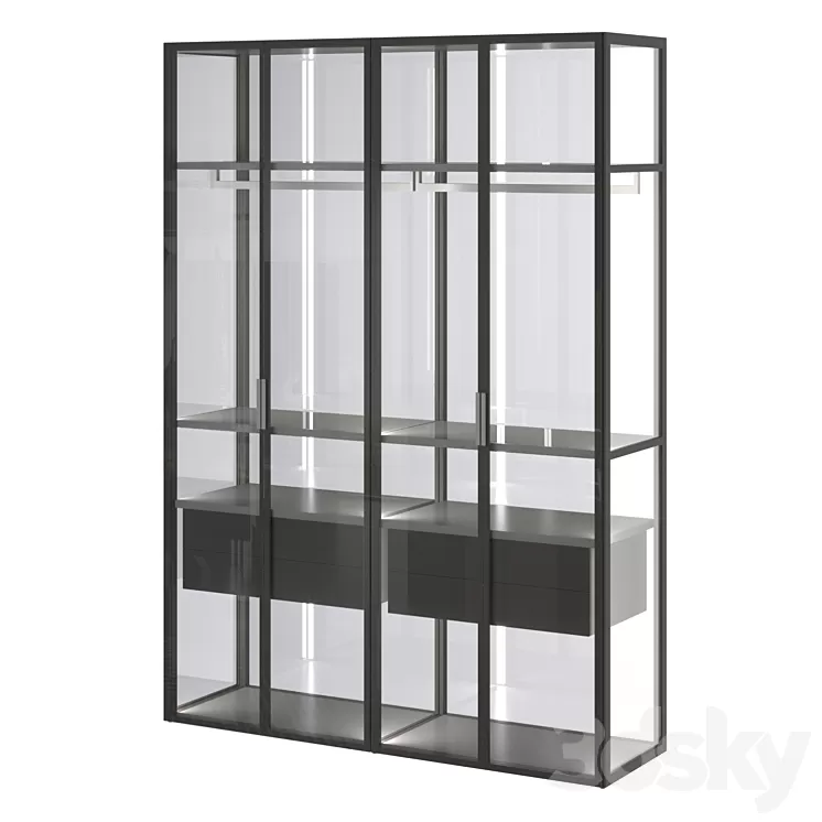 Italian wardrobe Palo Alto from Misura Emme 3D Model Free