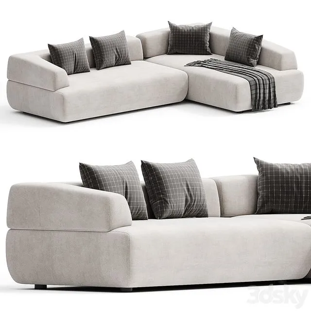 ITALO Sofa with chaise longue By Minimomassimo 3D Model