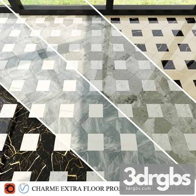 Italon Charme Extra Floor Mosaico Poligon 3D Model Free