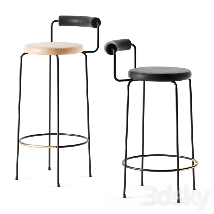 Iva barstool by Grazia & Co 3D Model