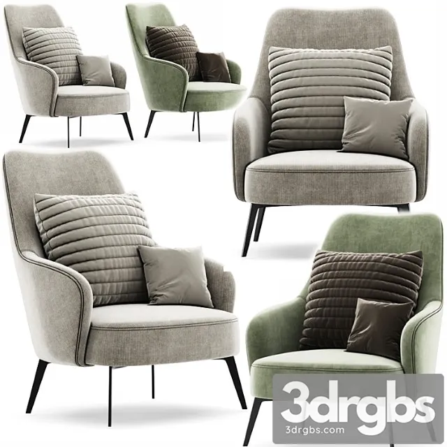 Ivory armchair 3D Model Free