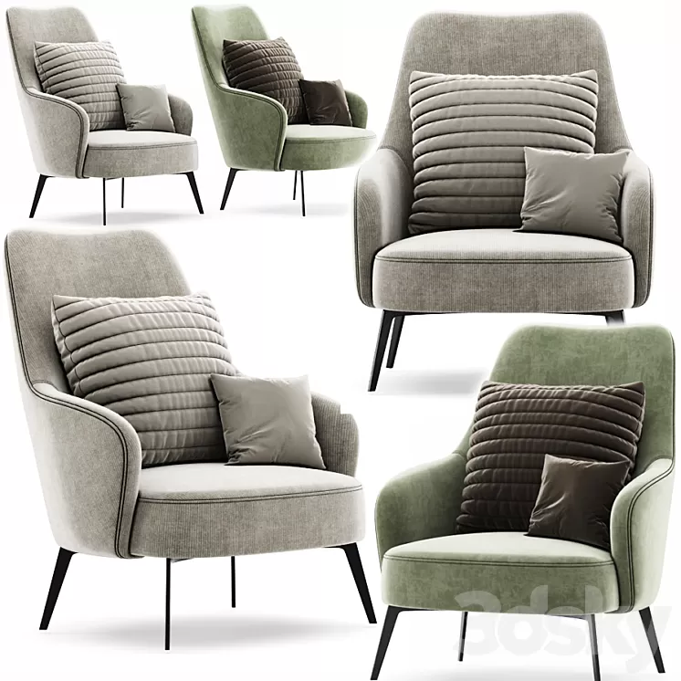 Ivory Armchair 3D Model