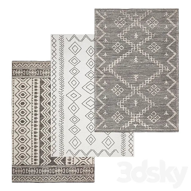 Ivory Flatweave Area Rug 3D Model