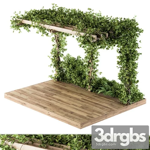 Ivy Plants On Pergola 3D Model Free