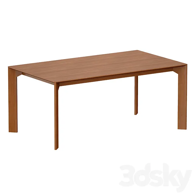 Ivy Rectangle Wood Dining Table (Crate and Barrel) 3D Model