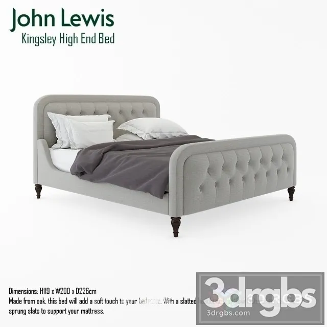 J Lewis Kingsley High End Bed 3D Model Free