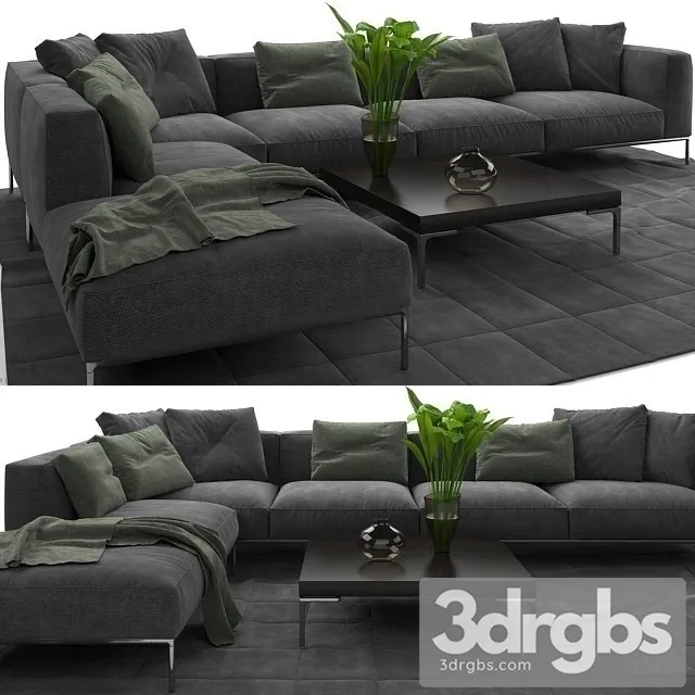 Jaan Living Sofa Fabric 3D Model Free