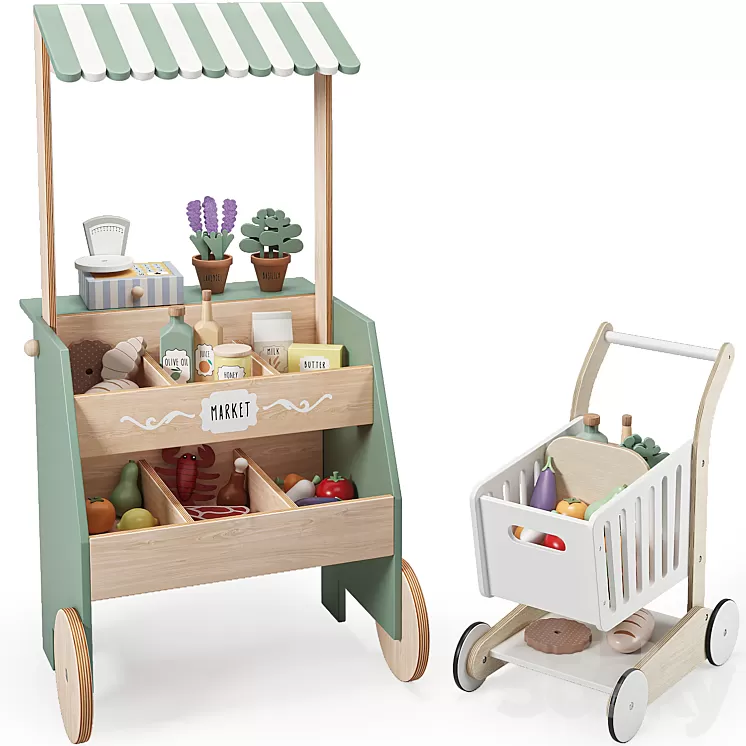 Jabadabado Market Stand Toy 3D Model Free