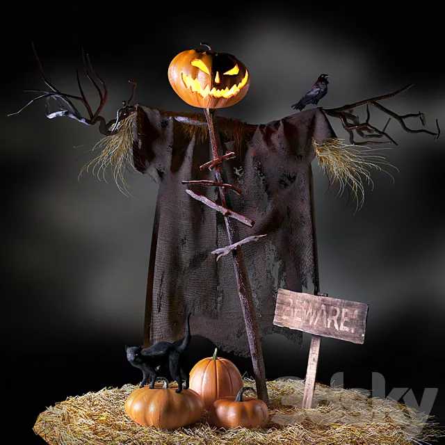 Jack-o'-Lantern 3D Model