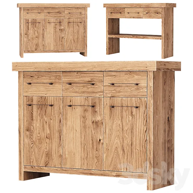 Jack Wooden Cabinet With Console _ Restaurant cabinets 3D Model