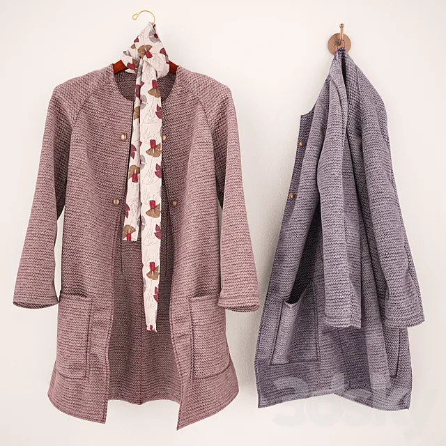 jacket on a hanger and hook 3DModel