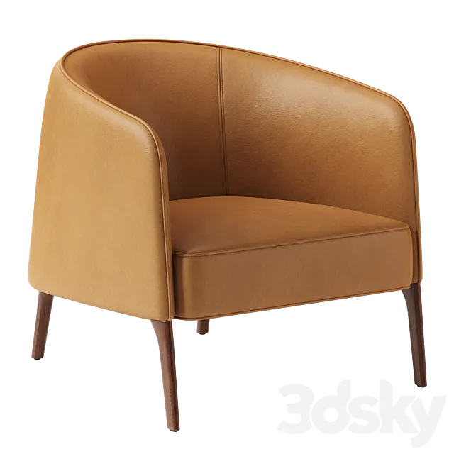 JACKIE Leather armchair 3D Model